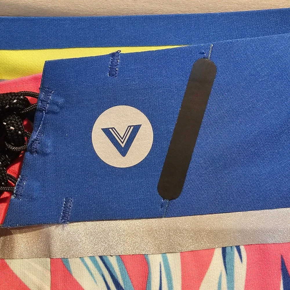 Vast Titanium 22 Mens Board Shorts Pink Blue Tropical Monstera Leaf Size 36 Tie